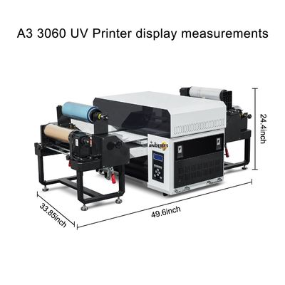 Kleiderdruckmaschine 6 Farben A3 Größe UV-LED-Uv-Flachbodendruckmaschine Rollendruckmaschine 3060 UV-DTF-Drucker mit Lack