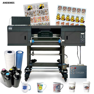 A1 60cm UV Dtf-Drucker CMYK + Weißlack Tintenrolle bis zum Aufkleberdruck