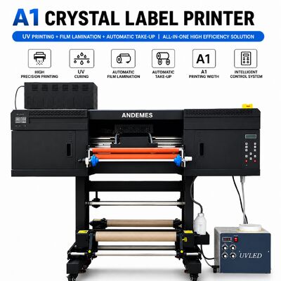 A1 UV-Kristall-Etikettendrucker mit Epson I3200-Rolldrucksystem