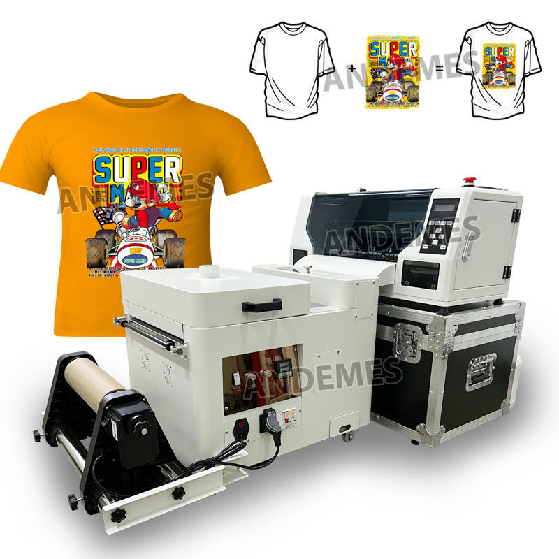 Modell A3 Mini 13-Zoll-DTF-Drucker mit CMYKW-Tintenpulver-Schüttlerofen und zwei XP600-Köpfen