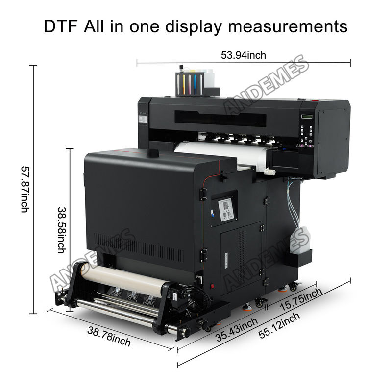A1 DTF Drucker 60cm 24 Zoll 2Pcs I3200 XP600 Druckkopf mit Pulvershaker Roll To Roll Drucker