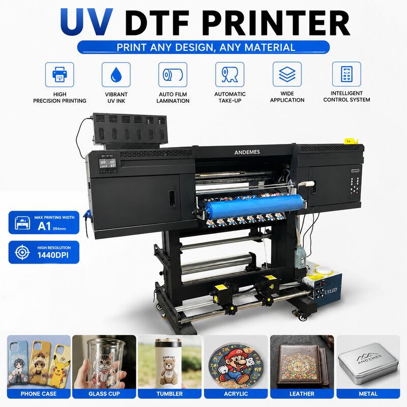 A1 UV-Kristall-Etikettendrucker mit Epson I3200-Rolldrucksystem